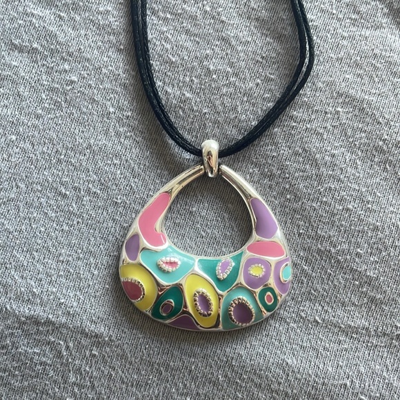 Multicolor Silver Necklace and Earring Set - Picture 4 of 5